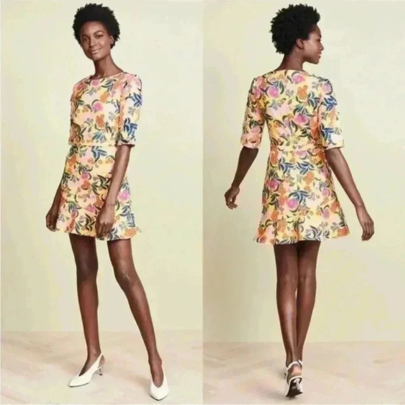 Saloni tropical floral sequins Dress 2 - Picture 11 of 14